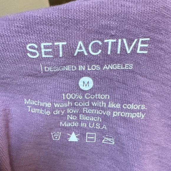 SET Active Lavender Short Sleeve Crop Top - Picture 5 of 5